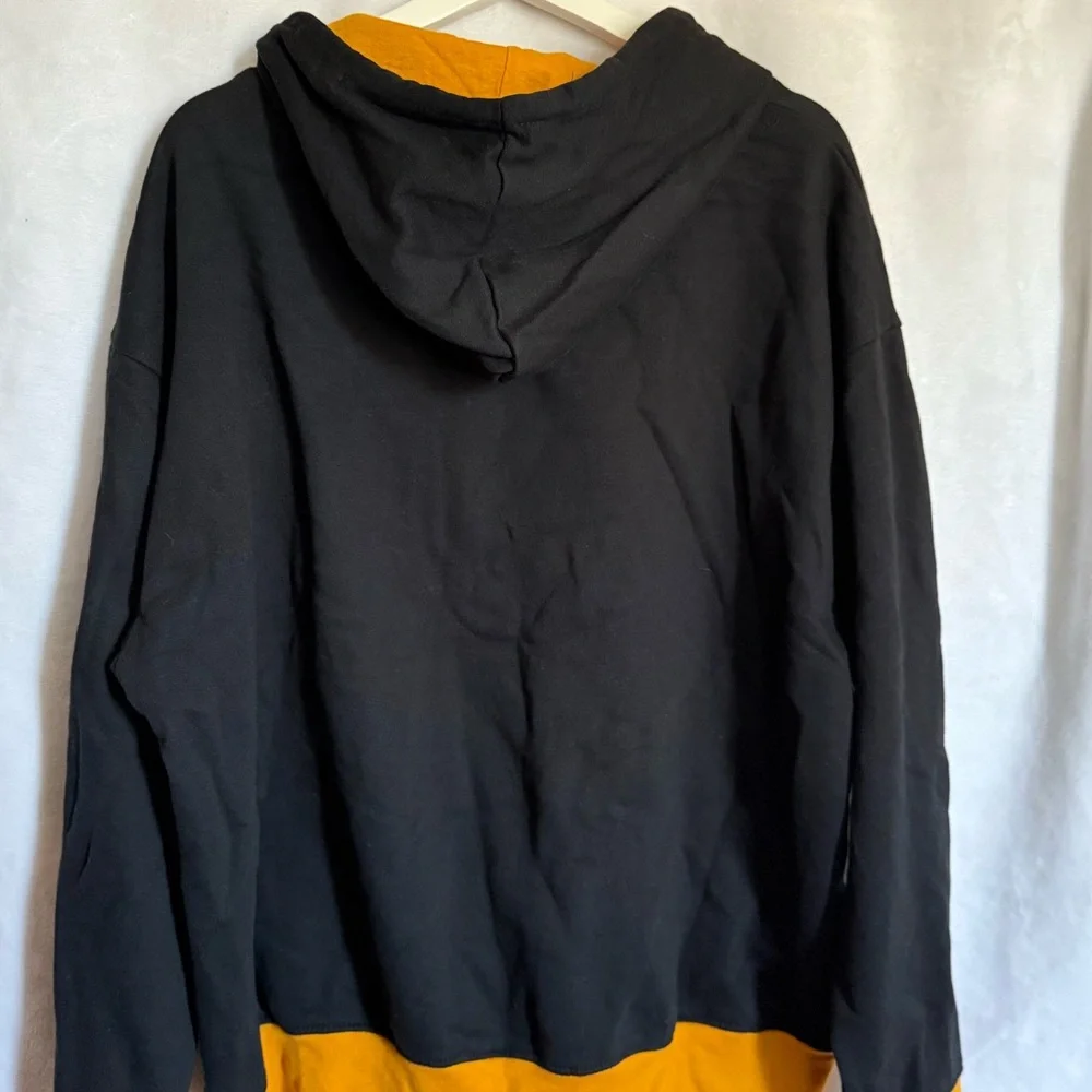 Black and Orange Women's Hoodie with Front Pocket - Picture 3 of 3